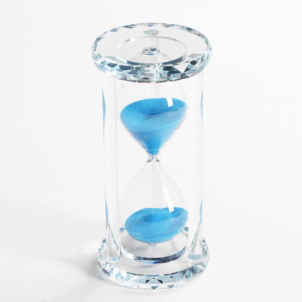 60 Minutes Hourglass Timer,Crystal Sand Timer Diamond Carving Surface,Good for Kitchen Office Desk Coffee Table Book Shelf Cabinet Decor Christmas Birthday Present Gift Box Package,(Blue)