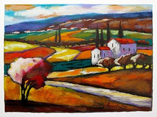 Artwork by Slava Brodinsky Meadows Hand Signed Limited Edition Serigraph Print. After the Original Painting or Drawing. Measures 9 Inches X 12.5 Inches