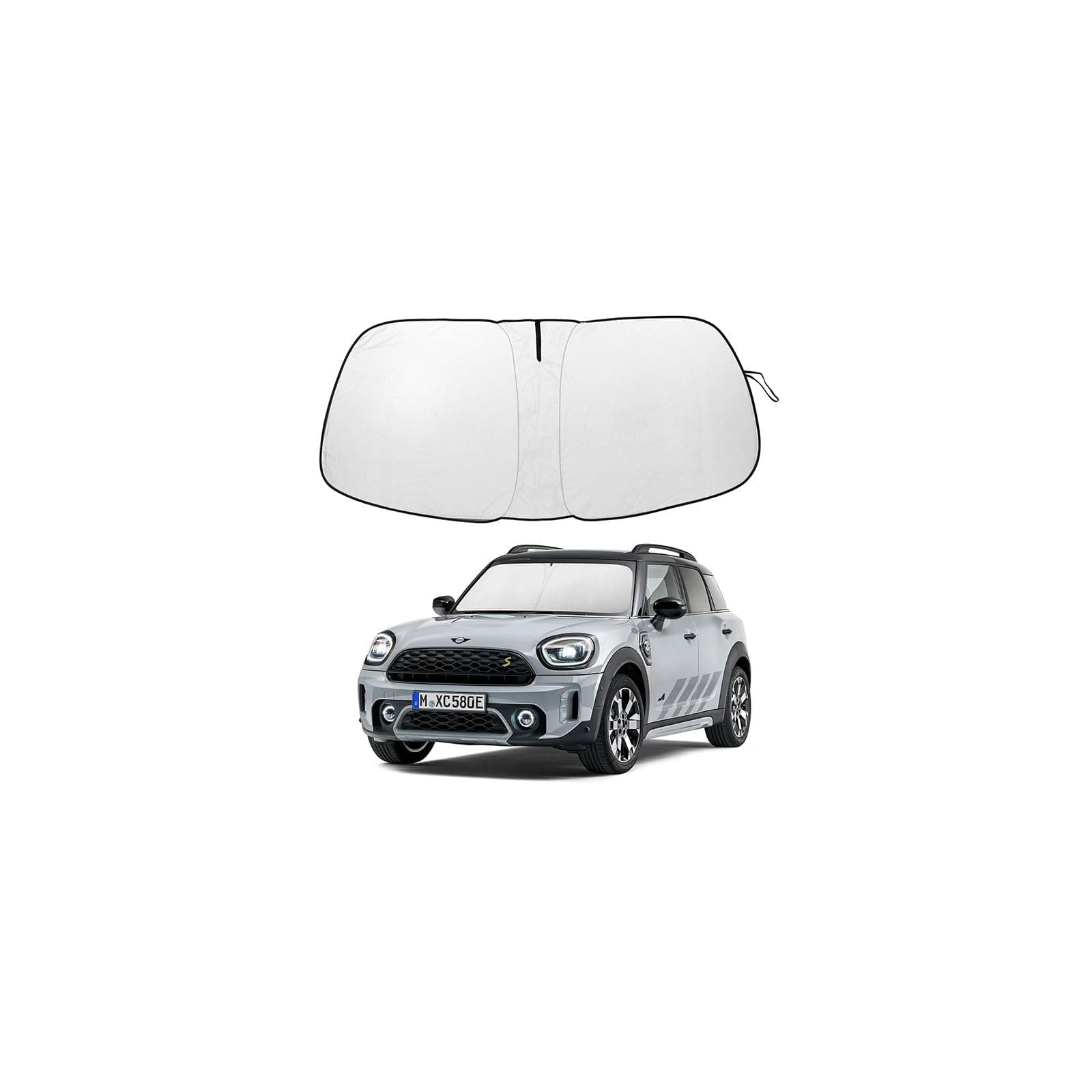 2026 Upgrade Front Windshield Sunshade fit for 2015-2024 Mini Cooper Cooper S Hardtop 4 Door Foldable Car Shade Windshield Sunshades for Mini Cooper Windshield Sun Shade Keeps Your Vehicle Cool