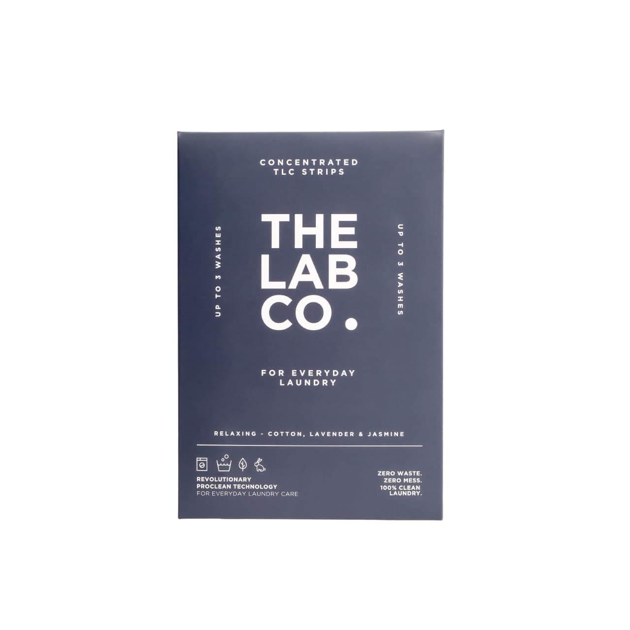 The Lab Co. Laundry Detergent Strips Washing Sheets | Travel Pack | Eco Ultra-Concentrated | Non-Bio | Sensitive Skin | Non-Toxic Fragrance | EDC-Free | Relaxing Cotton Lavender Jasmine | 3 Loads