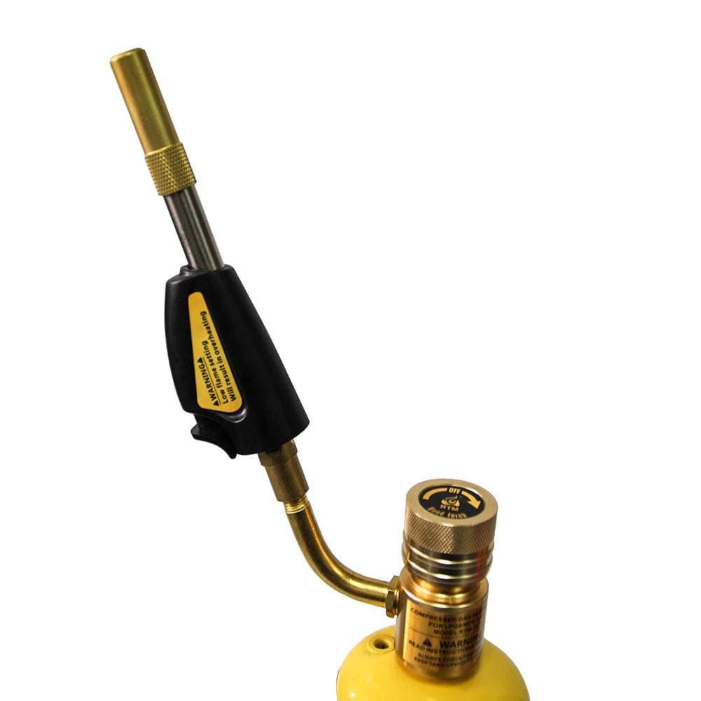 QWORK Turbo Torch, MAP-Pro/LP Gas, Self Lighting, 360° Swivel Tips, Blue Brass, Welding/Soldering/Plumbing Gun, WD3006