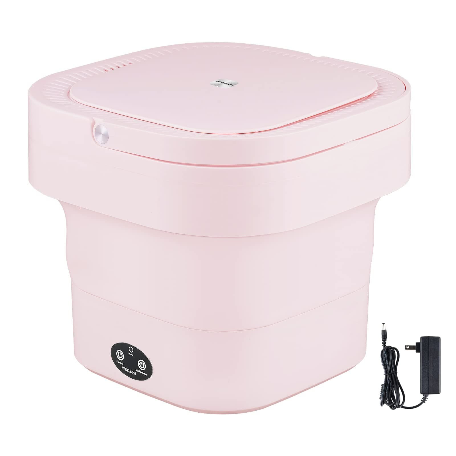 Portable Washing Machine, with Upgraded Double Blue-ray Design, Mini Washer, Foldable Small Washer for Underwear, Socks, Baby Clothes, Towels, Delicate Items (Pink)