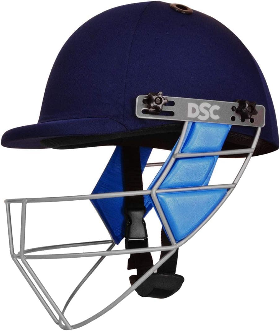 DSC GUARD Cricket Helmet | Navy Blue | Size: Medium | For Men & Boys | Steel Grill | Adjustable Back Support Strap | Removable and washable sweatband | Lightweight