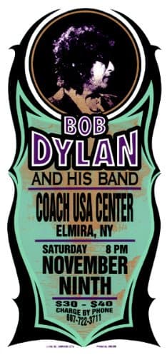 Bob Dylan 9/11/02 Coach Limited Edition Silk Screen Print Music Poster by Mark Arminski Original Signed Featuring: Bob Dylan