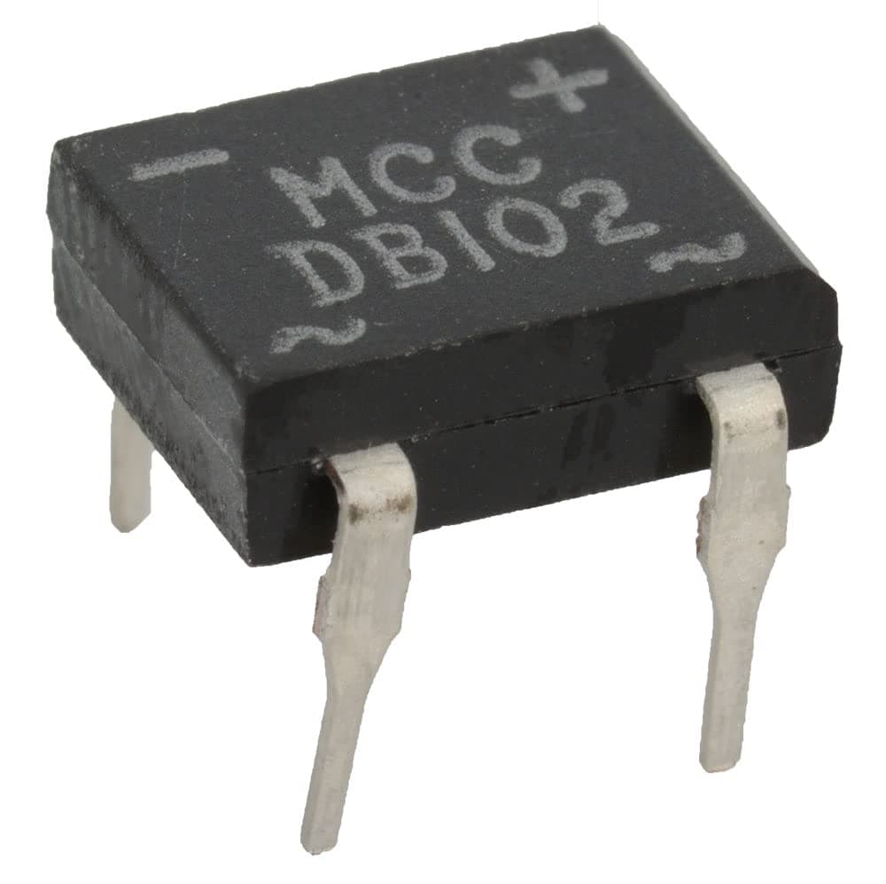 Xytronic DF01M Major Brands Diode Rectifier Bridge, Single, 100 Volt, 1A, 4-Pin, DFM Tube, 3.4mm Height, 8.51mm Length, 6.5mm Width, Pack of 20