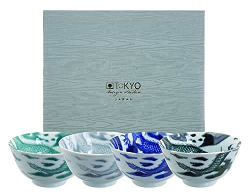 TOKYO design studio, dragon pattern, 4 bowls set, 4 pcs., Ø 12.7 cm, porcelain from Japan