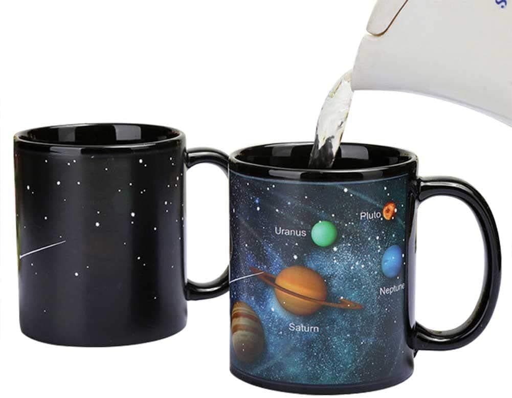 Solar System 12 oz Heat Changing Magic Coffee Mug Heat Sensitive Porcelain Tea Cup Funny Gifts