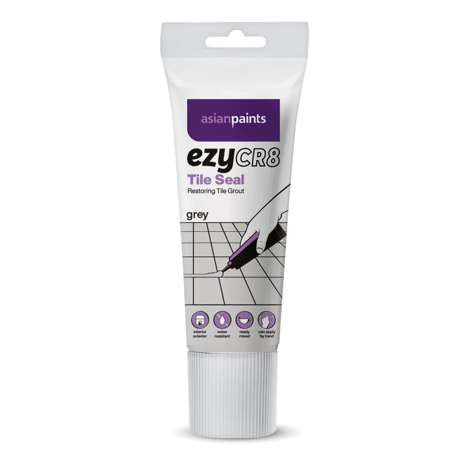 ezyCR8 Tile Seal (Grey), DIY Ready-mix Restoring Tile Grout for Bathroom, Kitchen Tiles – 200mL Tube
