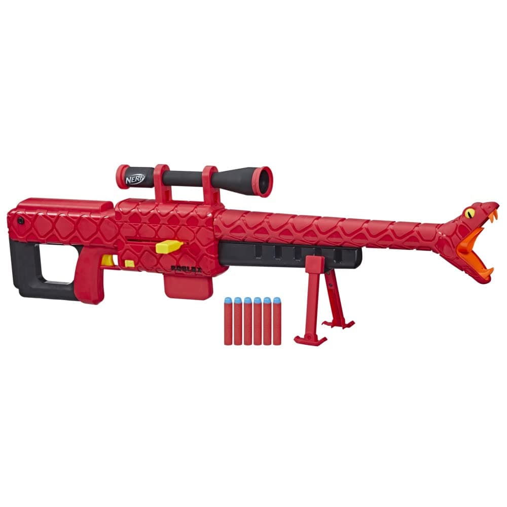 01324100 Roblox Zombie Attack: Viper Strike Dart Blaster, Includes Code to Redeem Exclusive Virtual Item, 6-Dart Clip, 6 Elite Darts, Bipod