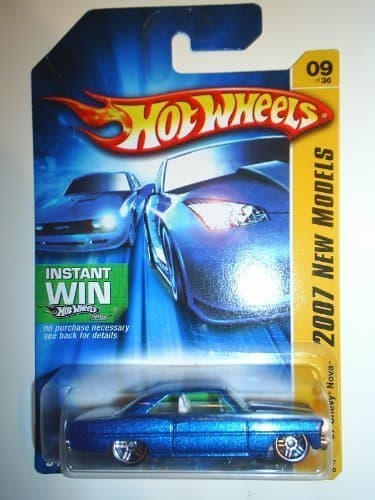 Hot Wheels 2007 New Models 1:64 Scale Blue 1967 Chevy Nova Die Cast Car #09 [Holiday Gifts]