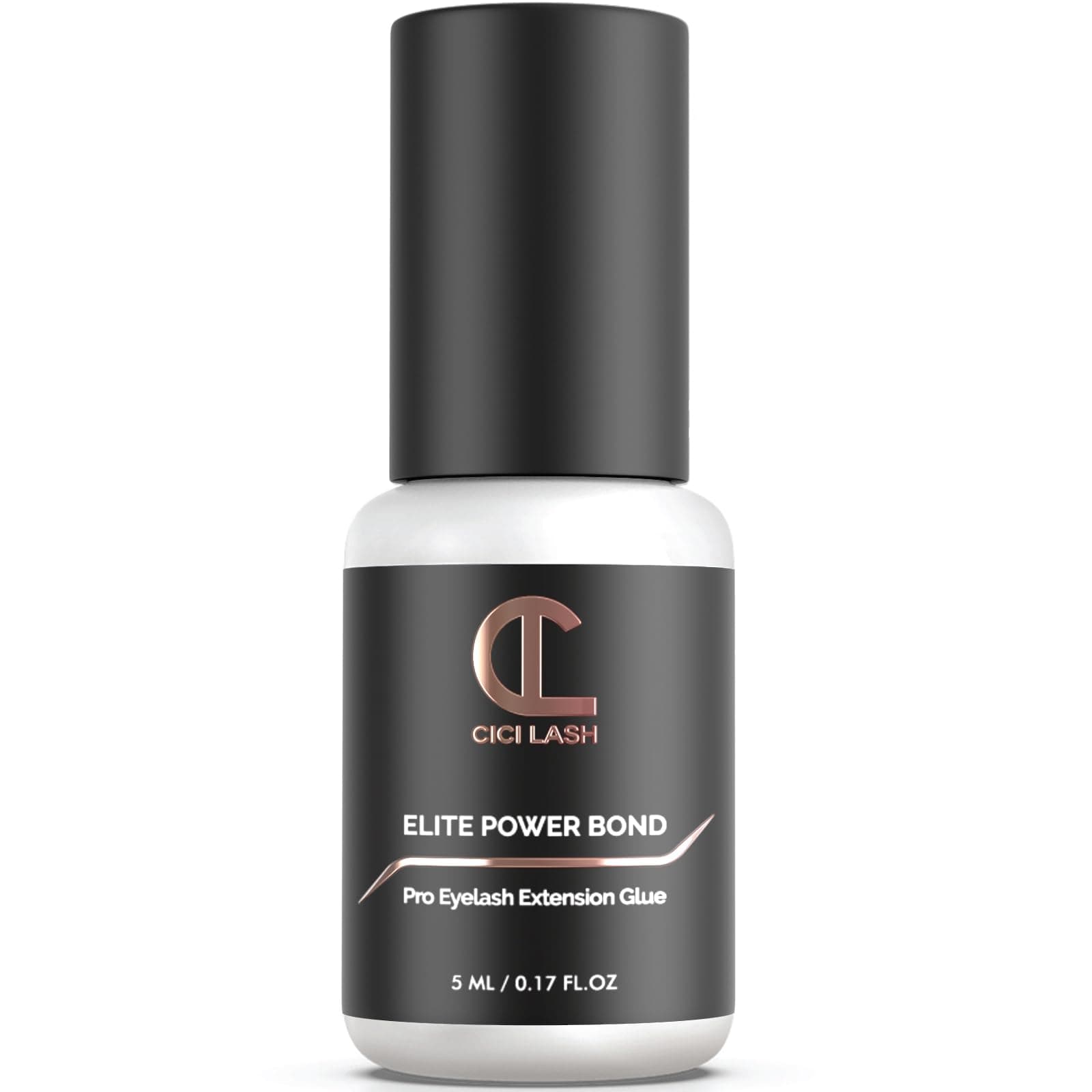 Elite Power Eyelash Extension Glue For Professionals - Maximum 8 Week Retention / 1-2 Second Drying Time Semi Permanent Individual/Volume Lash Extension Glue with Deep Black Color - Latex Free 5ml