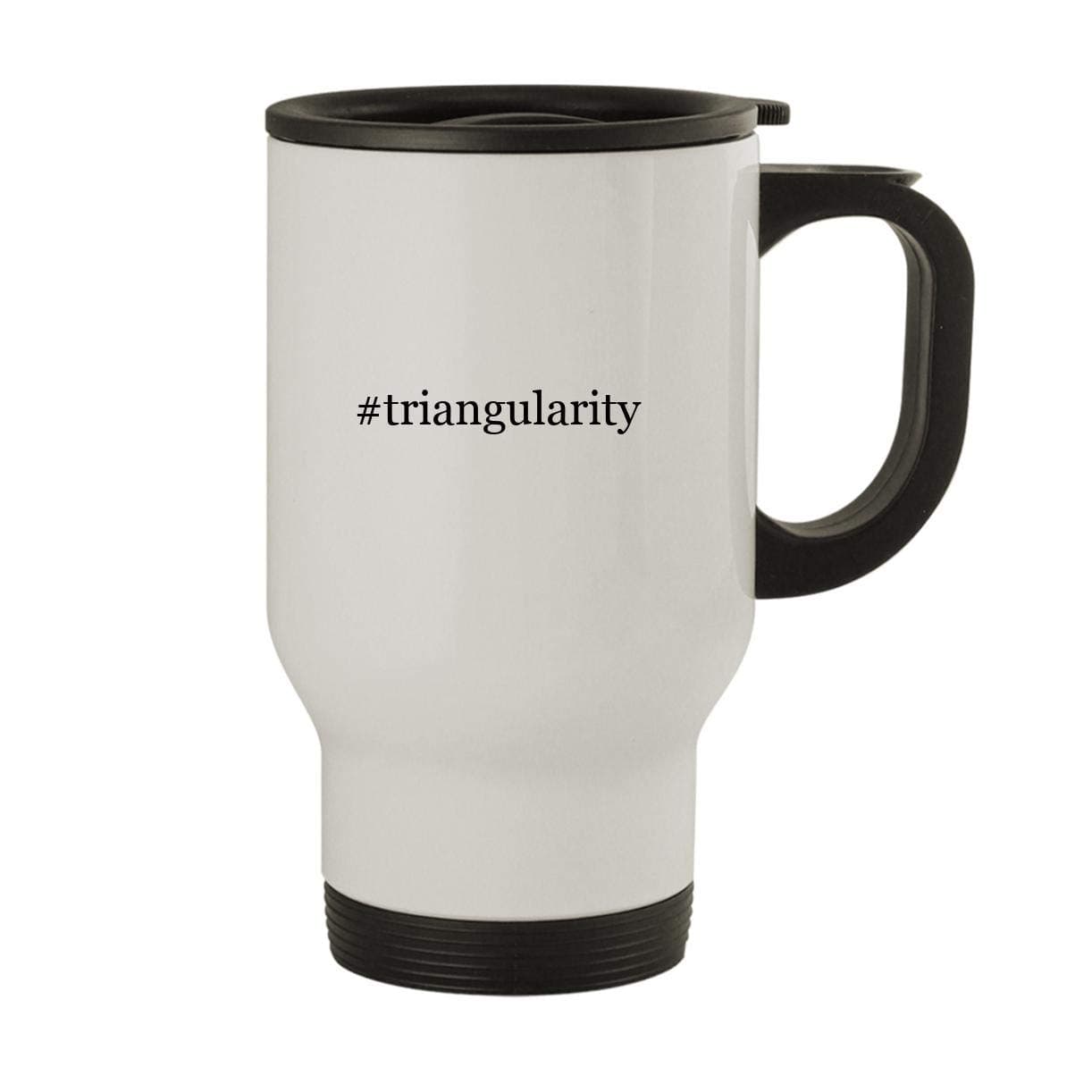 #triangularity - Stainless Steel Hashtag 14oz Travel Mug, White