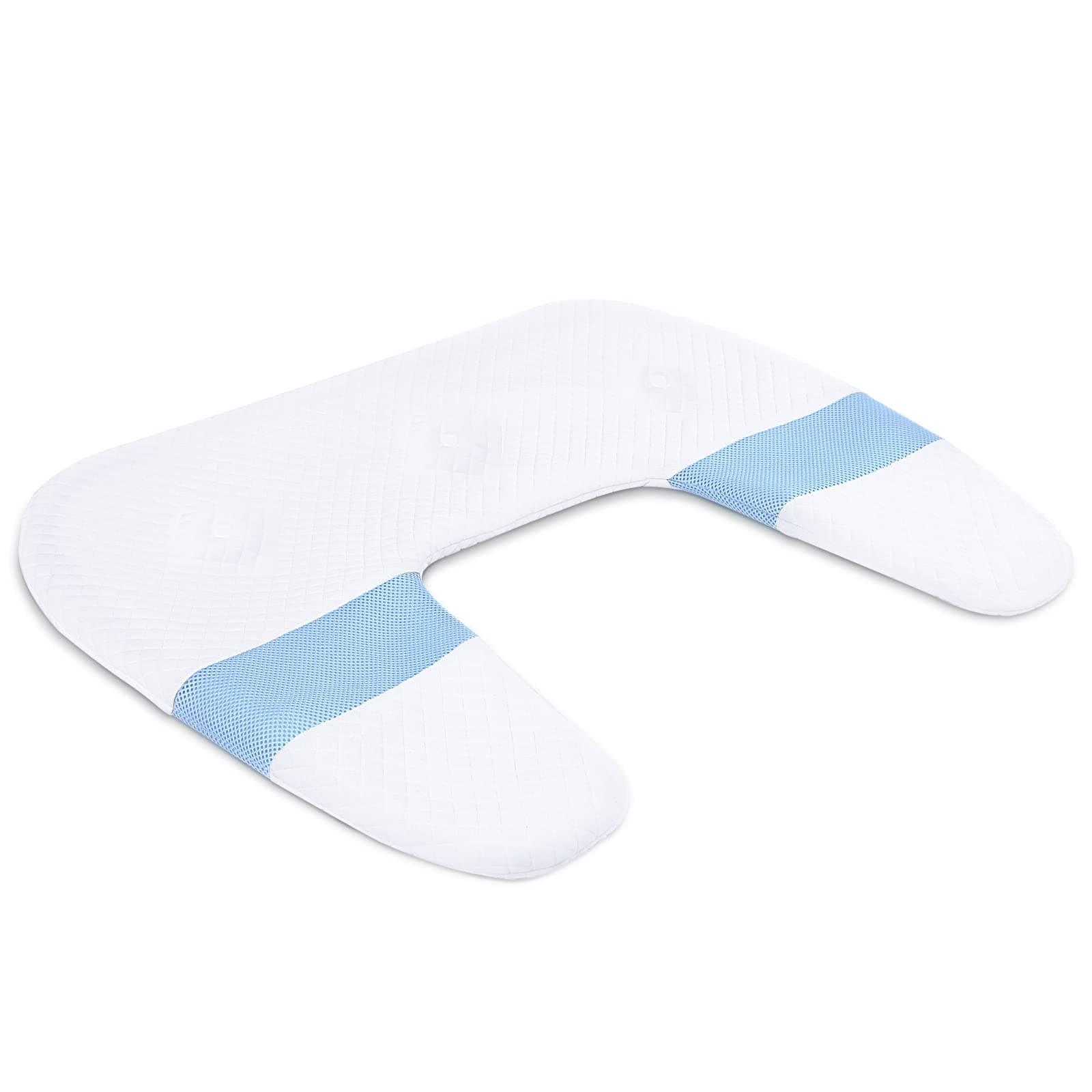 SAHEYER Side Sleeper Pillowcase, Odorless Body Memory Foam Pillowcase, U-Shaped Ergonomic Orthopedic Support Bed Contour Pillowcase, Blue