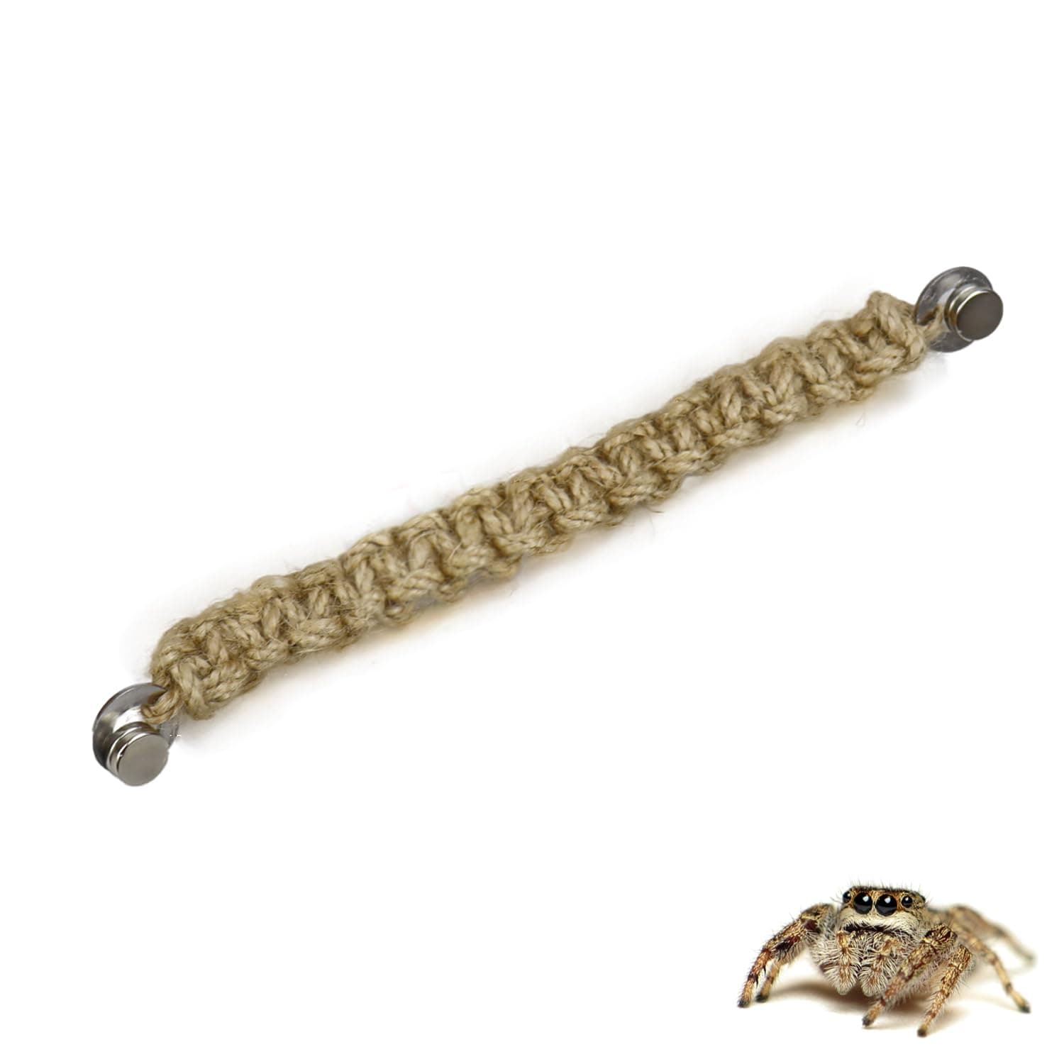 2 Pack Jumping Spider Rope Bridge with Magnets for Jumping Spiders Spoods Braided Natural Twine Ladders Magnetic Braided Rope for Medium Enclosure Pet Spider Accessories