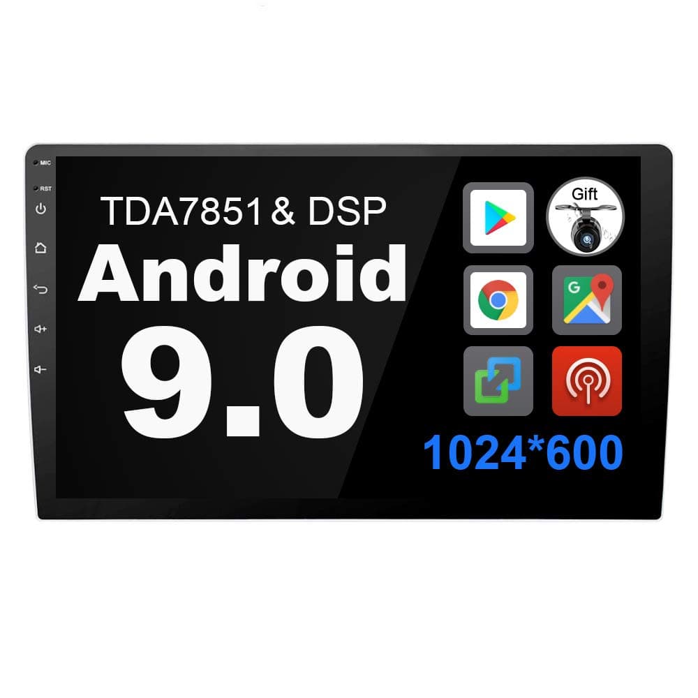 Universal Android 9.0 Car Radio - 10.1 '' Quad Core in Dash Double Din DSP TDA7851 GPS Navigation with Bluetooth 2G RAM + 32G ROM, Support 3G WiFi Bluetooth 2 Din