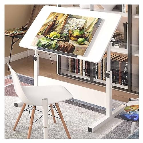 Artist Drafting Table - Tilting Height Adjustable Desk for Studio, Art Craft, Writing, and Study - Wooden Workstation