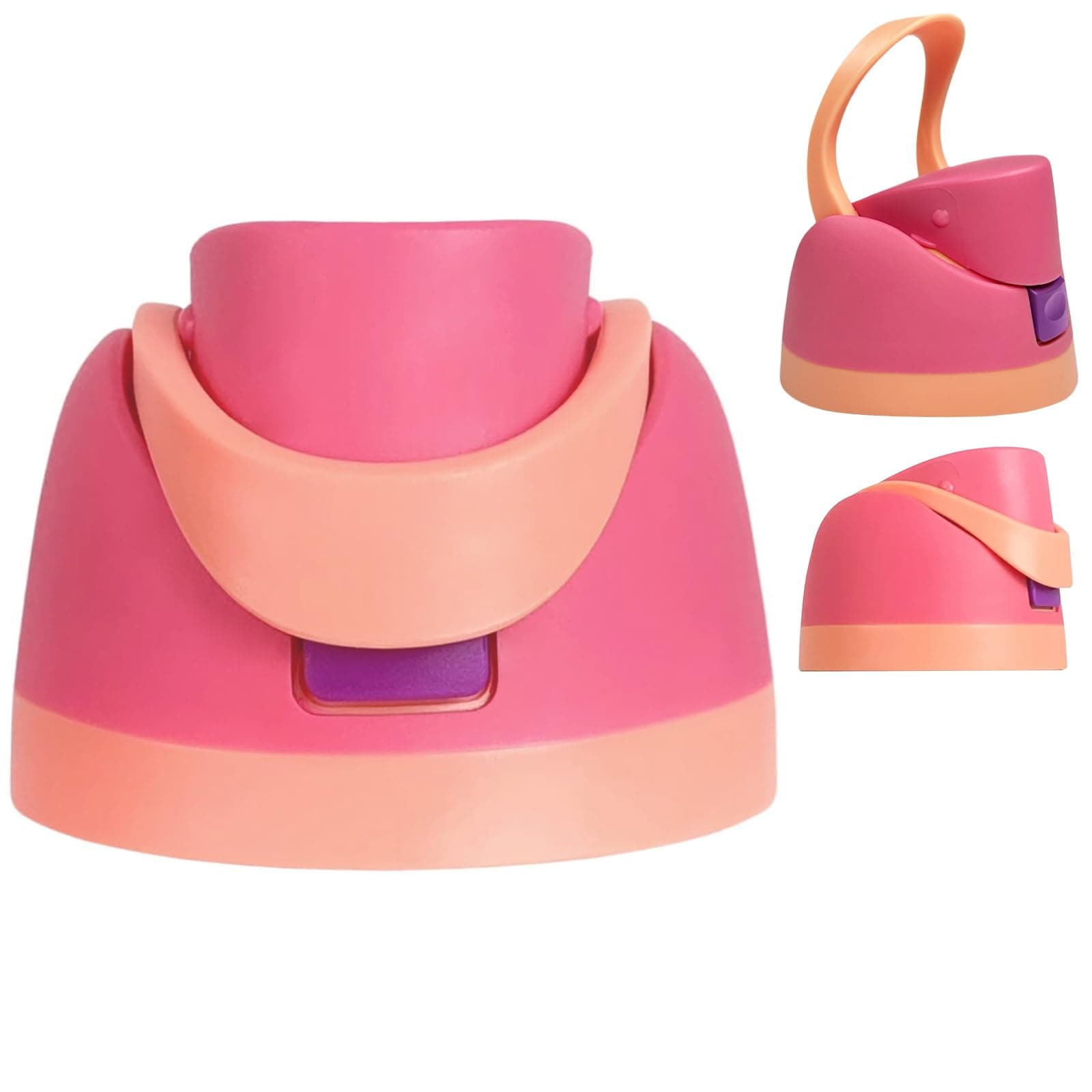 SysMual Replacement Cap for Owala Freesip, Replacement Accessories for Owala Free Sip, One Button Water Bottle Top Lid Compatible with Owala Cup 16oz 24oz 32oz 40oz, Leakproof, BPA-Free(Orange Pink)