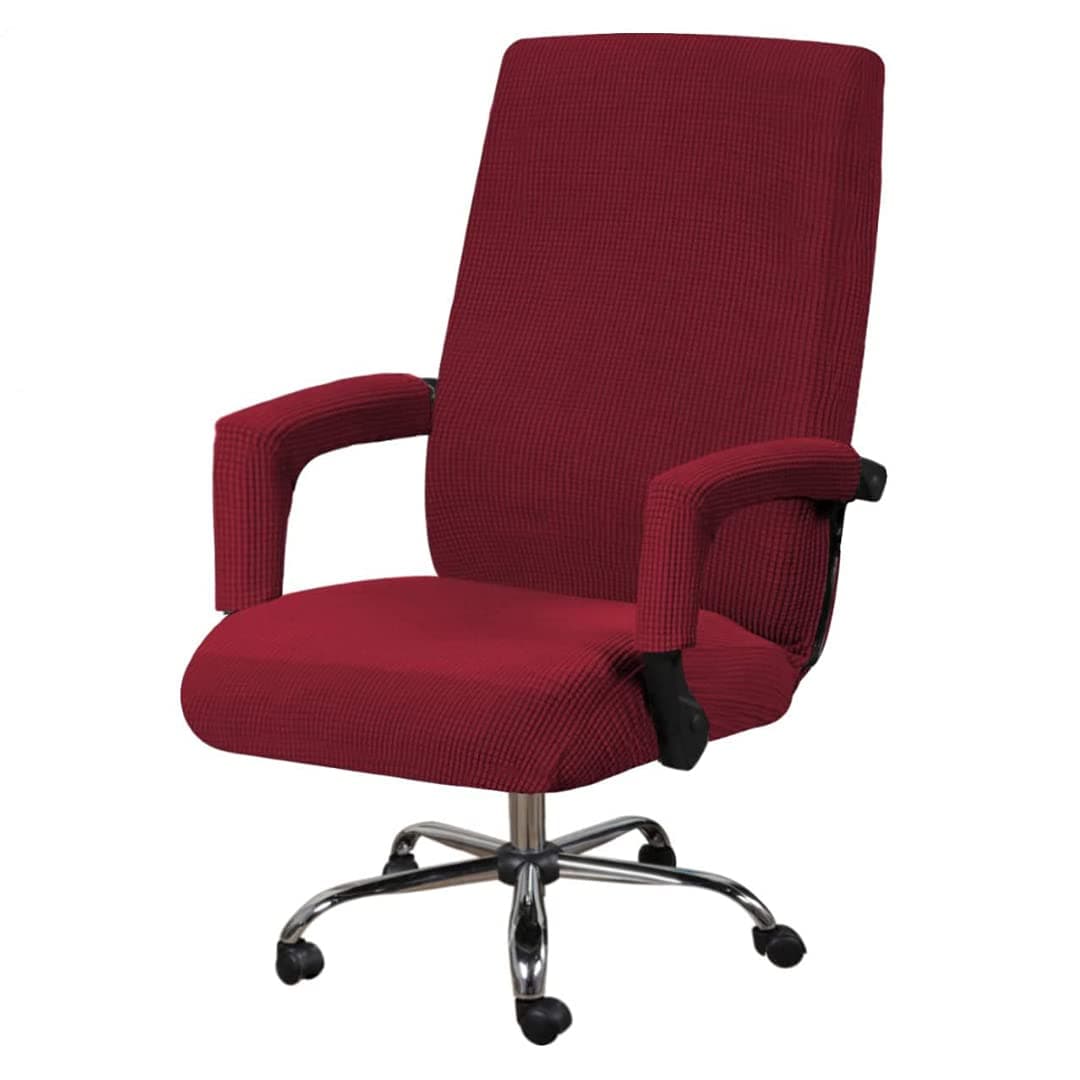 LSM HOME Fabric Computer Chair Protector with Armrest Cover