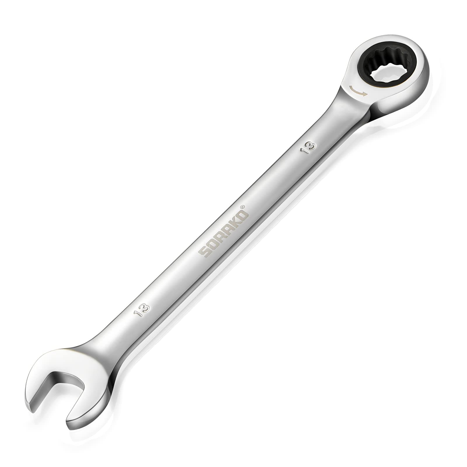 SORAKO Ratchet Spanner 13 mm, Combination Spanner Fixed Head Ratchet Spanner Combination Wrench