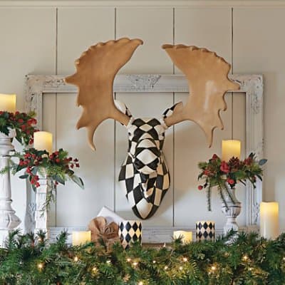 Harlequin Moose Head - Grandin Road