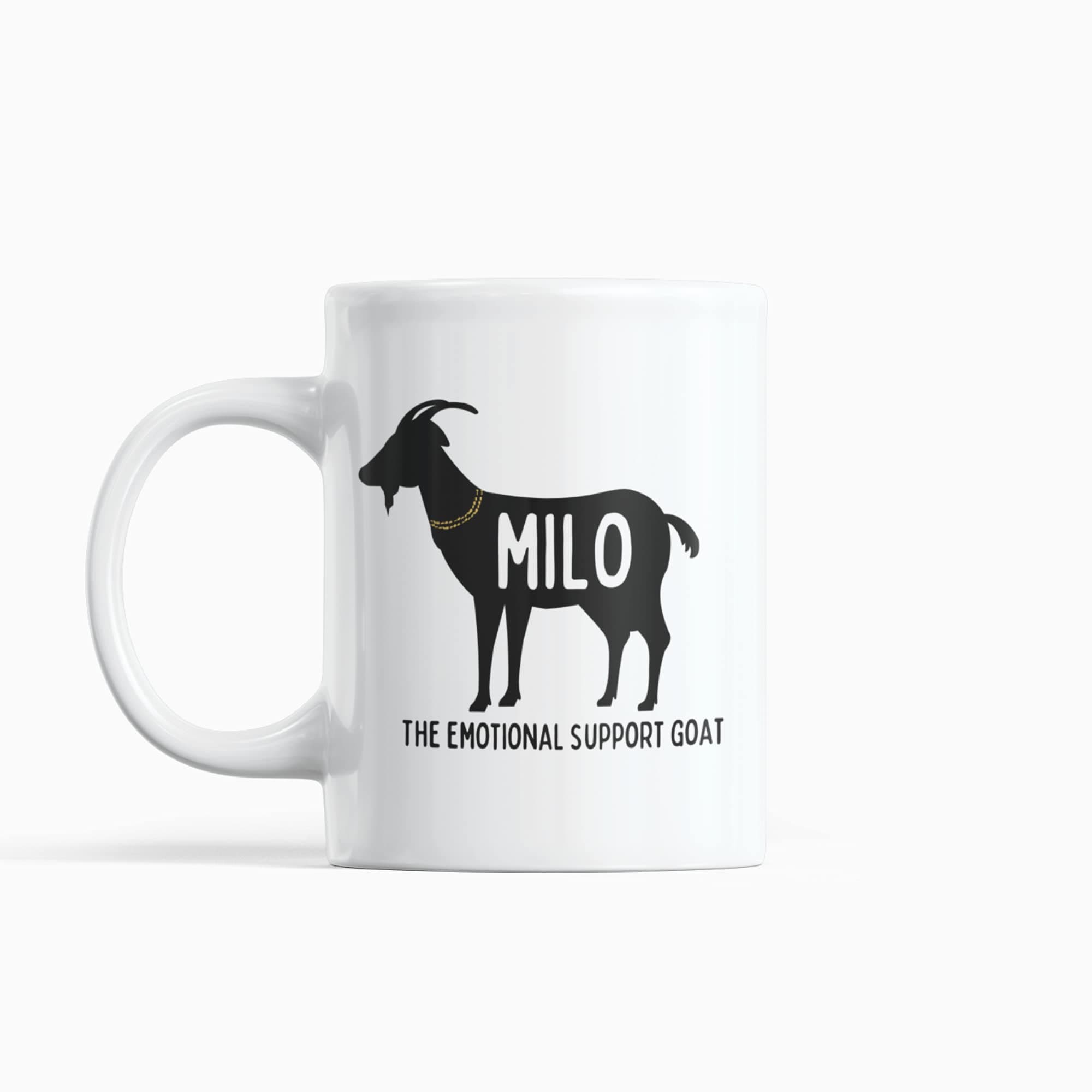 Generic Shadow and Bone Mug - Milo the Emotional Support Goat - 11 oz, 15 oz, White, Ceramic - TV Series, Shadow and Bone Merch - Jesper and Milo - Best Frien