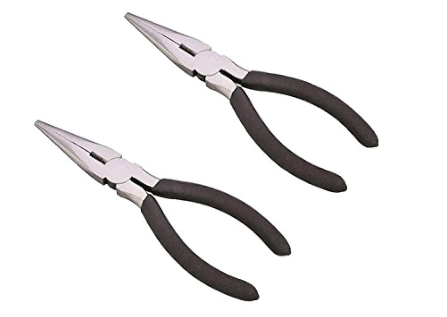 Long Nose Pliers with Side Cutter 6” - 2 Pack - Drop forged steel - Polished rust proof finish - Extra strength well aligned side cutter - Smooth action needle nose pliers