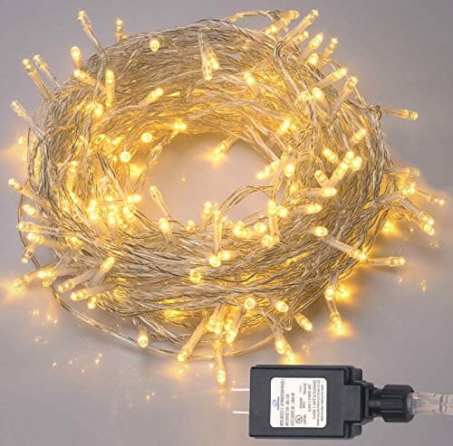 Dazonge 82ft 200LED String Lights, Warm White Christmas Lights, 8 Modes, UL Approved Outdoor & Indoor Decorative Fairy Lights for Bedroom, Patio, Office, Parties