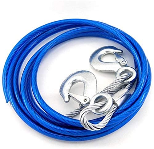 GNEY 5 TON Wire Tow Rope, Winch Cable with Hook, Durable Synthetic Winch Line Cable Rope with Blue Sleeve for Truck Boat Offroad Auto PartsTow Rope for Cars (Color :(Blue), 10mm x 4 m)