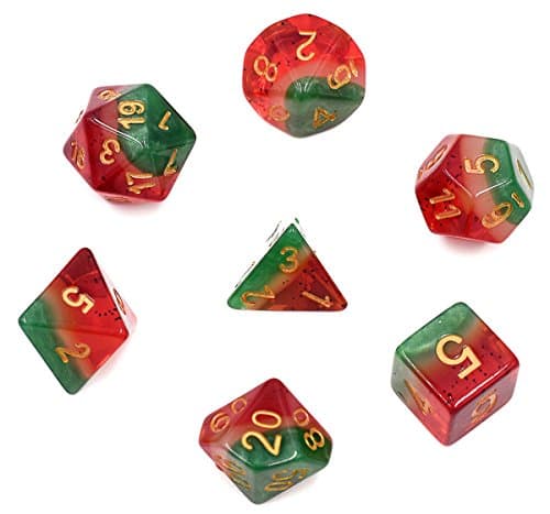 HDdais Polyhedral Dice Sets DND Dice for Dungeons & Dragons Pathfinder Table Gaming Dice Collections with Bags (Watermelon Dice)