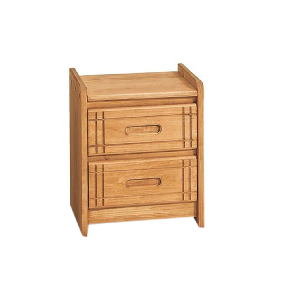 Night Stand with 2 Drawer, Honey Finish