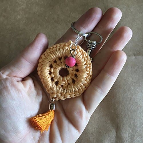 Boho Decor Bohemian Dreamcatcher Orange Boho Chic evil eye car decoration charm Keychain beat Charm