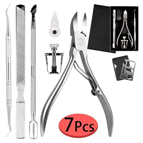 7Pcs set Ingrown Toenail correction Tools, Professional Pedicure Tools, Premium Nail Treatment Foot Tool, Ingrown Toenail Removal Correction Clippers, Surgery Grade Ingrown Toe Nail File and Lifter fo