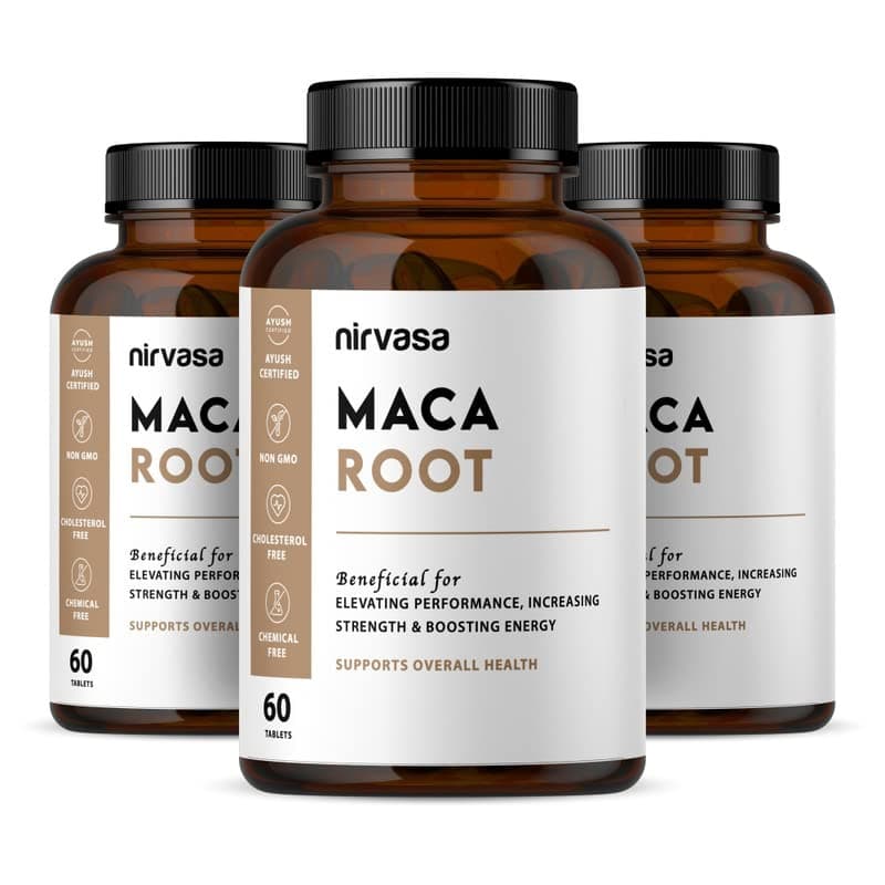 Maca Root Tablets 800mg (3x60 Tabs) | Ayurvedic Supplement for Energy, Strength, Stamina & Vitality | Supports Fertility & Hormonal Balance | For Men & Women (Pack of 3)