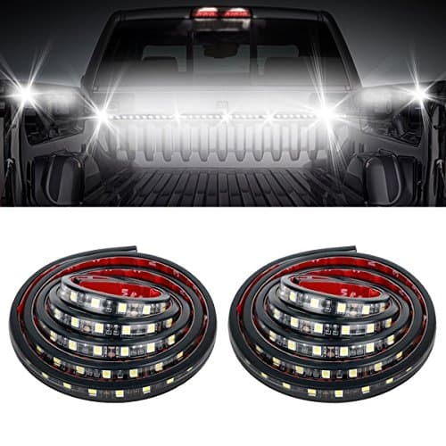 Audew 2Pcs 60'' Truck Bed Light Strips Unloading Cargo Light with Waterproof -On/Off Switch Fuse 2-Way Plug-N-Play Splitter Lighting System for Pickup Truck, RV SUV, Boats, Ice House (Cool White)