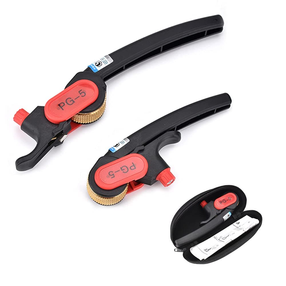 BAYM Ratchet Wheel Cable Stripper Cable Stripping Knife Cable Stripping Tool PG-5 Round Cable Skinning Tool Wire Adjustable Cutter Multifunction