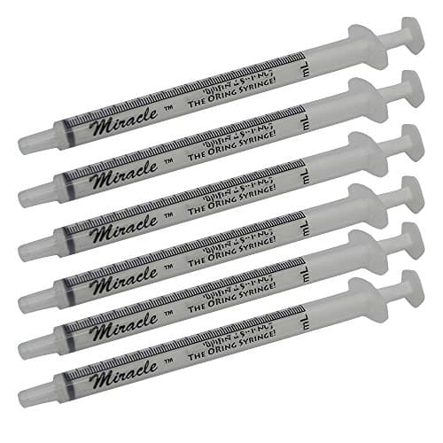 Miracle 1cc Slip Tip O-Ring Hand Feeding Syringe (6 Pack)