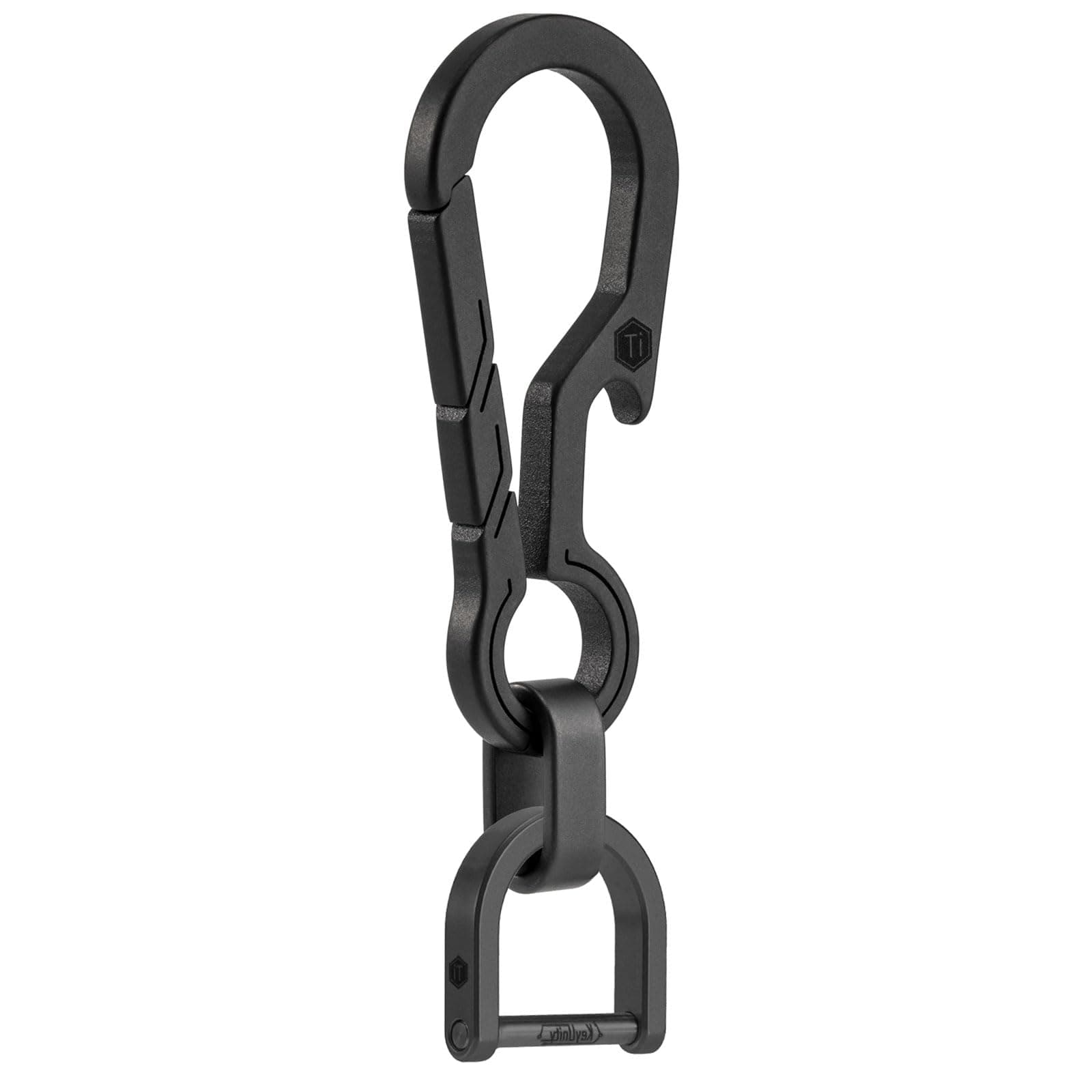 KeyUnity EDC Titanium D-Ring Carabiner Keychain Quick Release Carabiner Keychain for Men