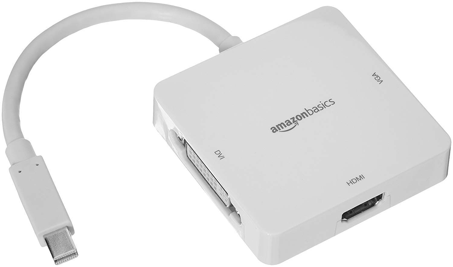 Amazon Basics Mini Displayport to HDMI/DVI/VGA Adapter - White