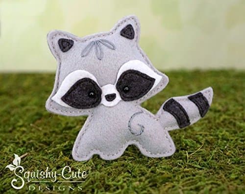 Raccoon Sewing Pattern - Woodland Stuffed Animal Felt Plushie Pattern & Tutorial