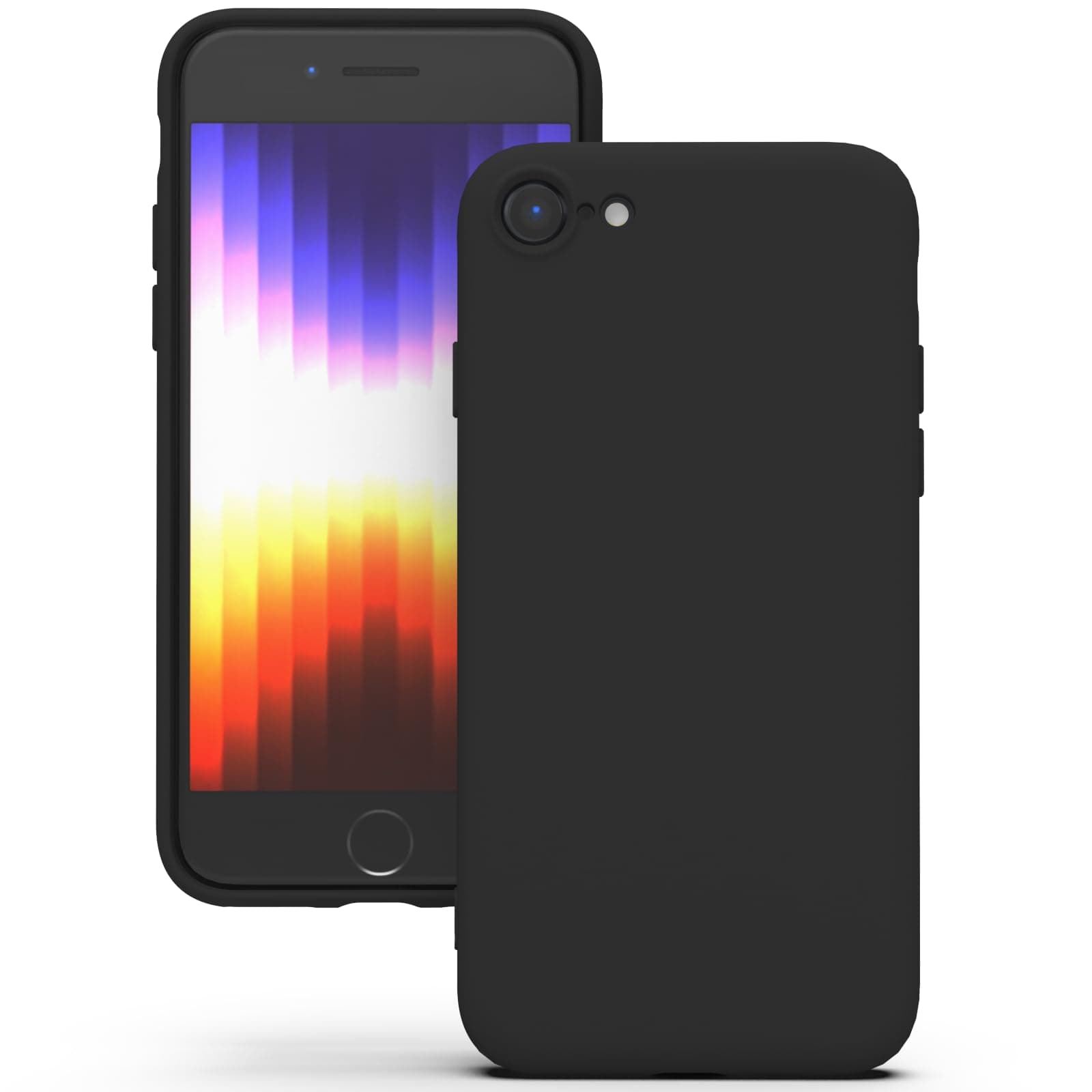 Silicone Case for iPhone SE 2020/2022, iPhone 8/7, Soft-Touch, Shockproof, DustProof, Antiskid Apple Phone Cover for iPhone SE 2nd 3rd Generation - Black