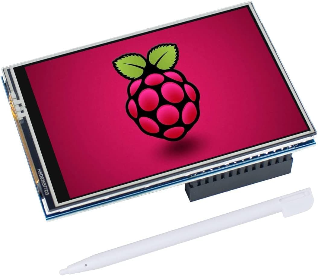3.5-Inch Touchscreen Display for Raspberry Pi, High-Resolution 480x320 Pixel, Plug-and-Play with Stylus Pen, No External Power Supply Required, Ideal for DIY Projects