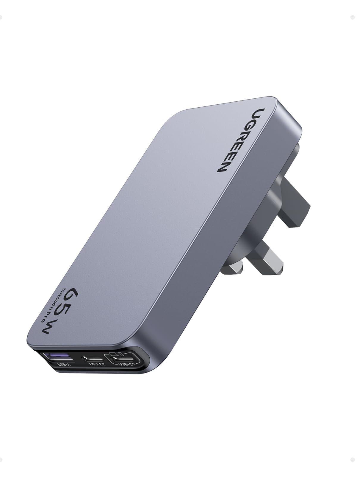 USB C Charger 65W Fast Charger Plug Nexode Pro 3-Port GaN Travel Charger Adapter with US/UK/EU Plugs Compatible with MacBook Pro/Air, iPad Pro, iPhone 17 Pro/Air/17/16, Galaxy S24, Pixel 9, etc