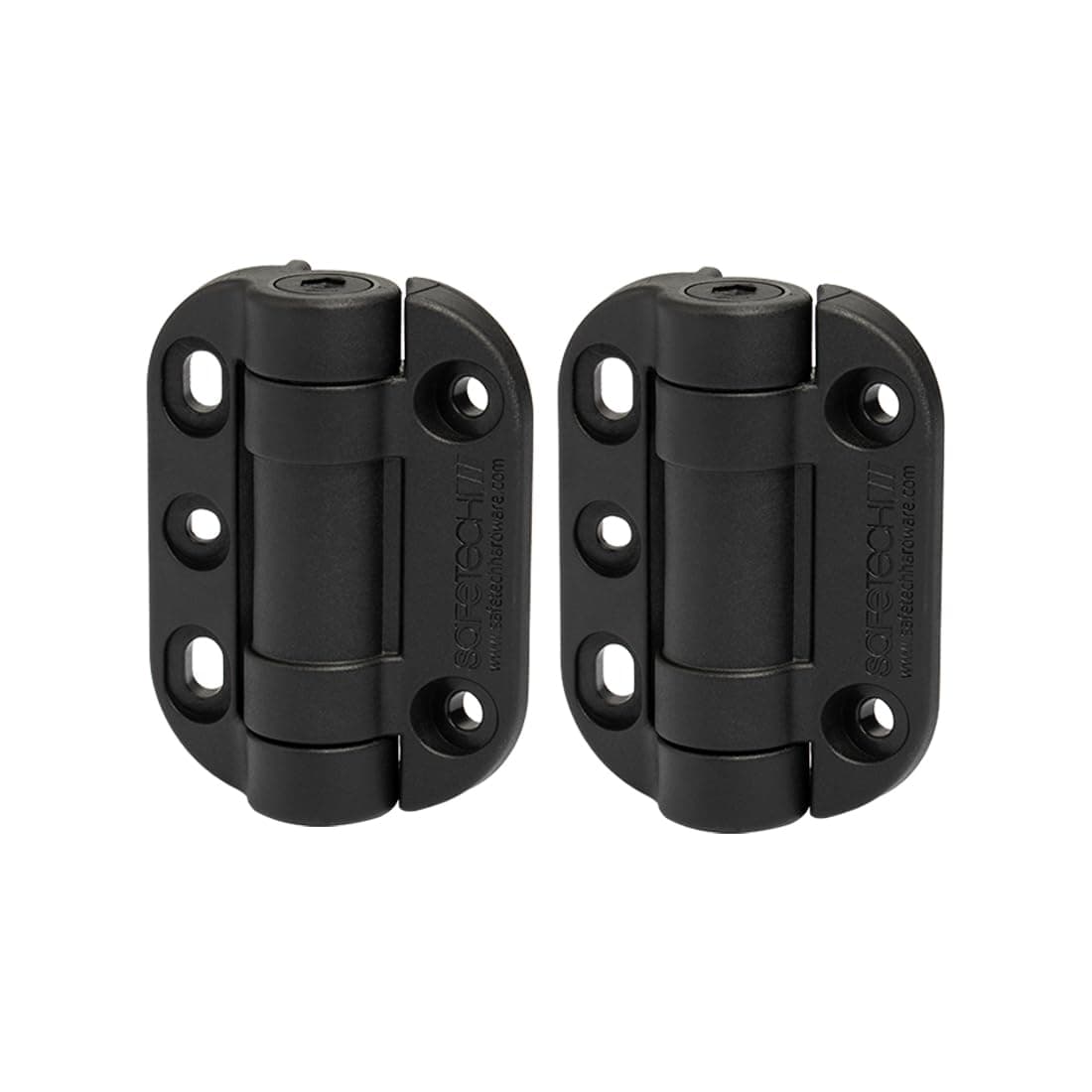 Safetech Hardware TopKlik Self Closing Gate Hinges | Self-Aligning Heavy Duty Spring Hinges | Adjustable Tension | Pool Safety Hinges | Any Square Post, Aluminum Gates | Swing Close 90bs SHG-90L Black