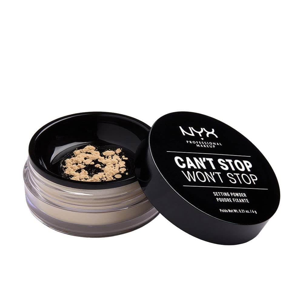 Can't Stop Won't Stop Setting Powder, Loose Format, Matte Finish, Oil Absorbing, Vegan Formula, Shade: Light Medium