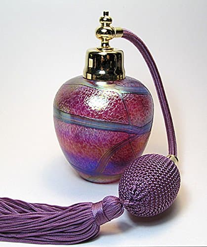 Art Hand Made Crystal Glass Perfume Cologne Refillable Empty Bottle with Lavender Purple Bulb Atomizer Sprayer