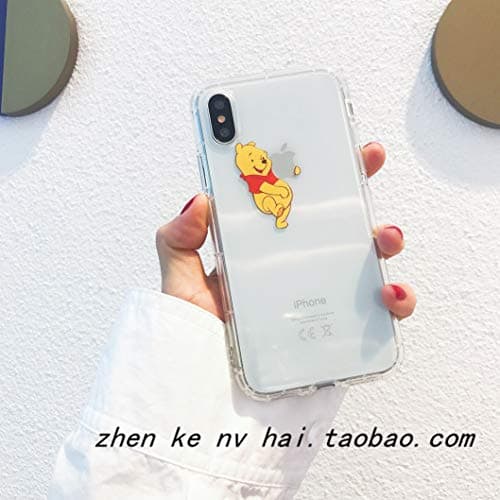 Maxlight Cute Piglet Winnie Bear Pooh Case for iPhone 8 X 7 Plus XR XS MAX Cover for iPhone 7 Cartoon Shockproof Soft TPU Back Case (Style2, for iPhone X XS)