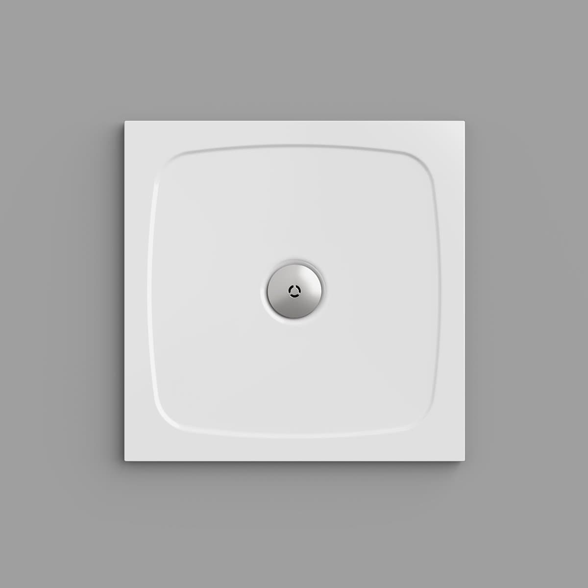 Shower Tray | Shower Base, square 800 x 800mm SIMPLEX | Extra flat installation height: 3 cm, solid construction