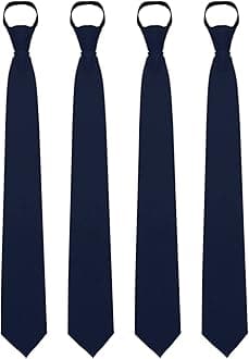 Mantieqingway Pre-tied Adjustable Zipper Neck Ties for Men 3.15' 'Mens Necktie for Office Graduation School Uniforms