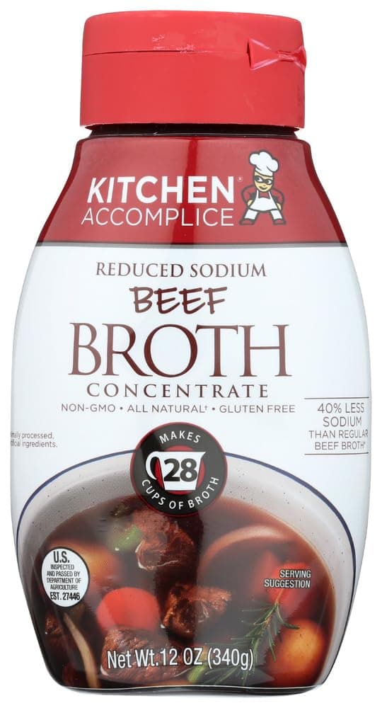 Kitchen Accomplice Reduced Sodium Beef Broth Concentrate, 12 Ounce (Pack of 1)