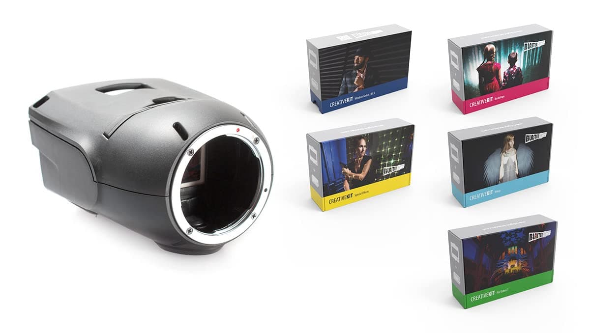 Spekular Light Blaster Optical Snoot Strobe-Based Projection System for Photography Lighting with Gobos and Transparencies | Light Blaster + Gobos for Canon EOS/EF Lenses